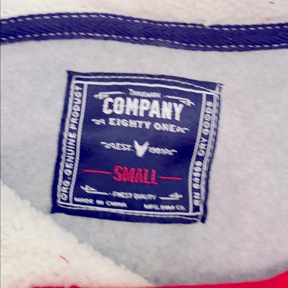 Company 81 Unisex Streetwear Grey Sherpa-lined Pullover Hoodie SM NWT - Picture 5 of 9